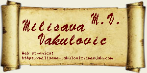 Milisava Vakulović vizit kartica